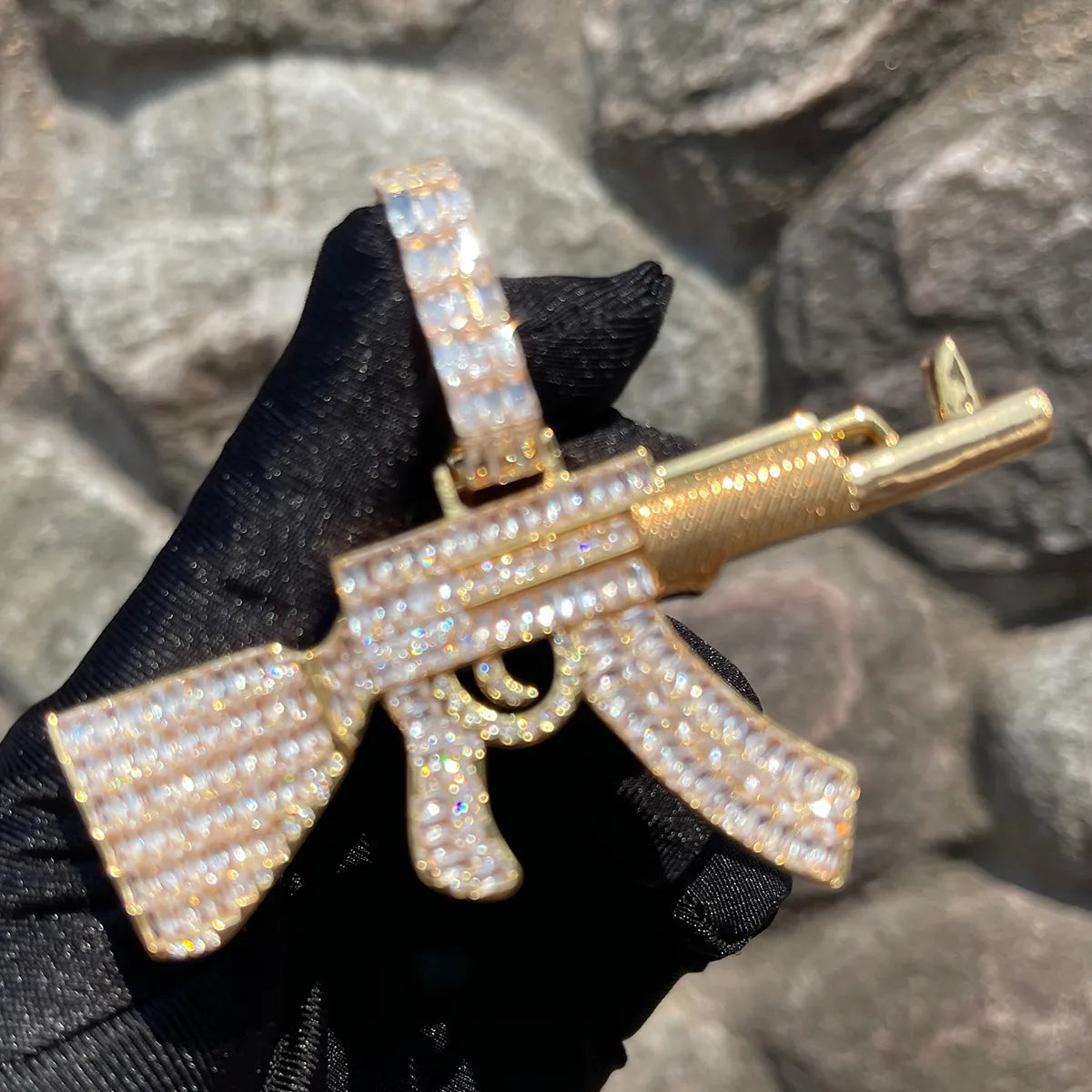 Pingente AK47 com Corrente de Brinde - Peça Premium - ICE BRO JOIAS