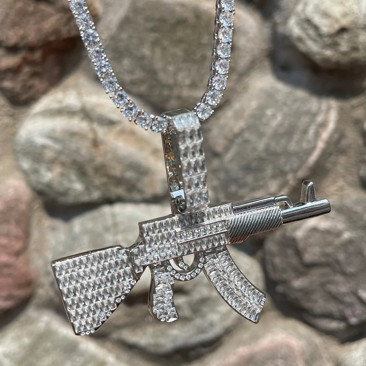 Pingente AK47 com Corrente de Brinde - Peça Premium - ICE BRO JOIAS