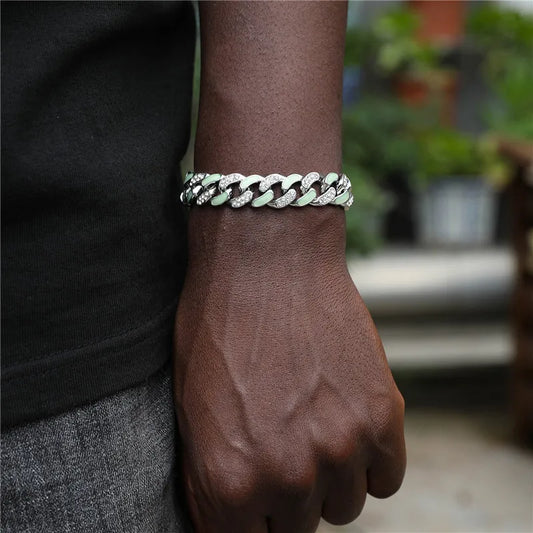 Pulseira Cuban 13mm Luminosa à noite