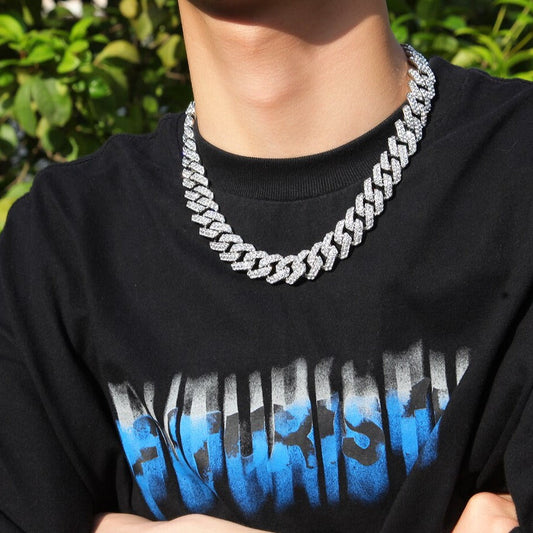 Corrente Prong 18mm Cravejada ICE - 2 fileiras - A MAIS AMADA.