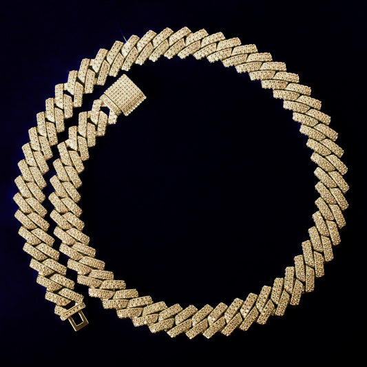 Corrente Cuban 15mm Cravejada ICE - Peça Premium (resistente à água)