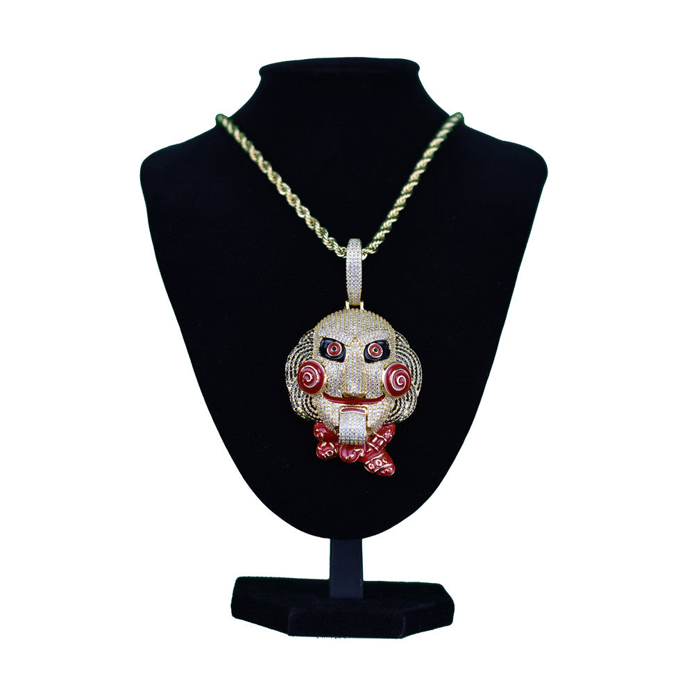Pingente Jigsaw Jogos Mortais - Corrente Rope de brinde - Peça Premium (resistente à água) - ICE BRO JOIAS