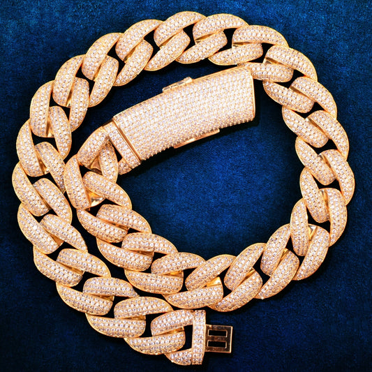 Corrente Cuban 22mm Cravejada ICE - Peça Premium (resistente à água) - ICE BRO JOIAS