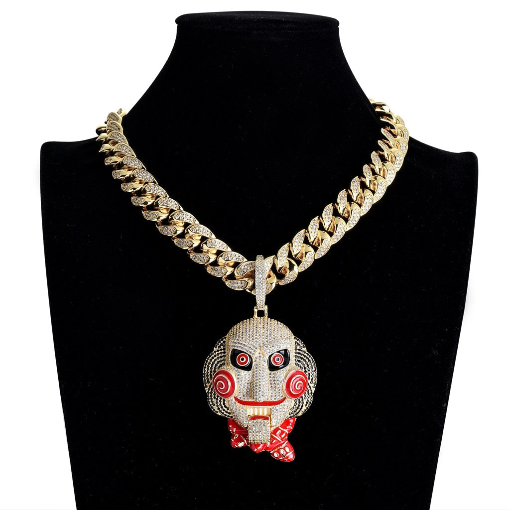 Pingente Jigsaw Jogos Mortais - Corrente Rope de brinde - Peça Premium (resistente à água) - ICE BRO JOIAS