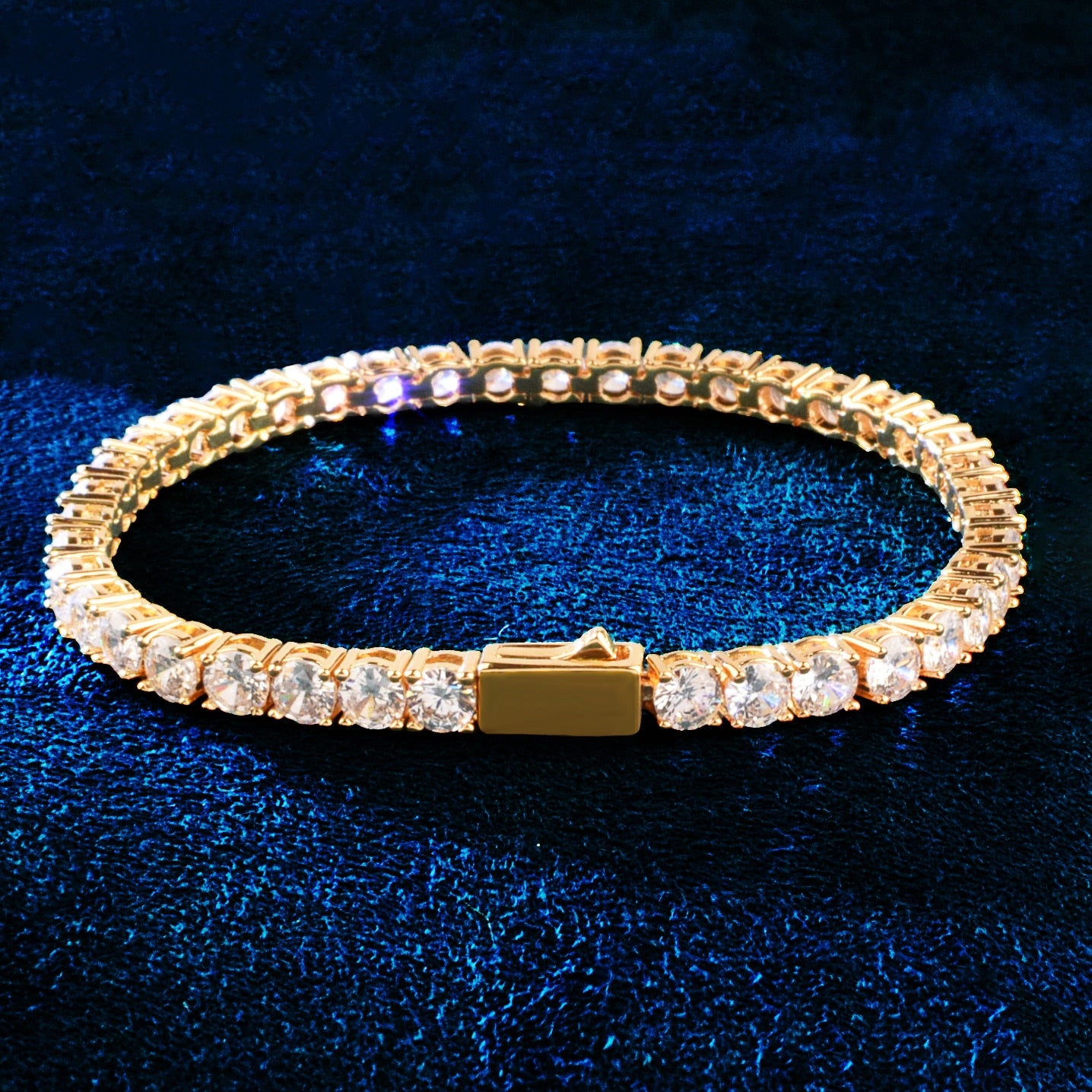 Pulseira Riviera - Largura 3mm 4mm 5mm - Peça Premium (resistente à água) - ICE BRO JOIAS