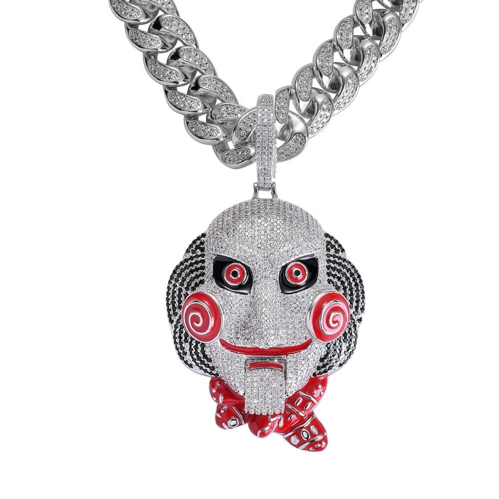 Pingente Jigsaw Jogos Mortais - Corrente Rope de brinde - Peça Premium (resistente à água) - ICE BRO JOIAS