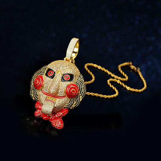 Pingente Jigsaw Jogos Mortais - Corrente Rope de brinde - Peça Premium (resistente à água) - ICE BRO JOIAS