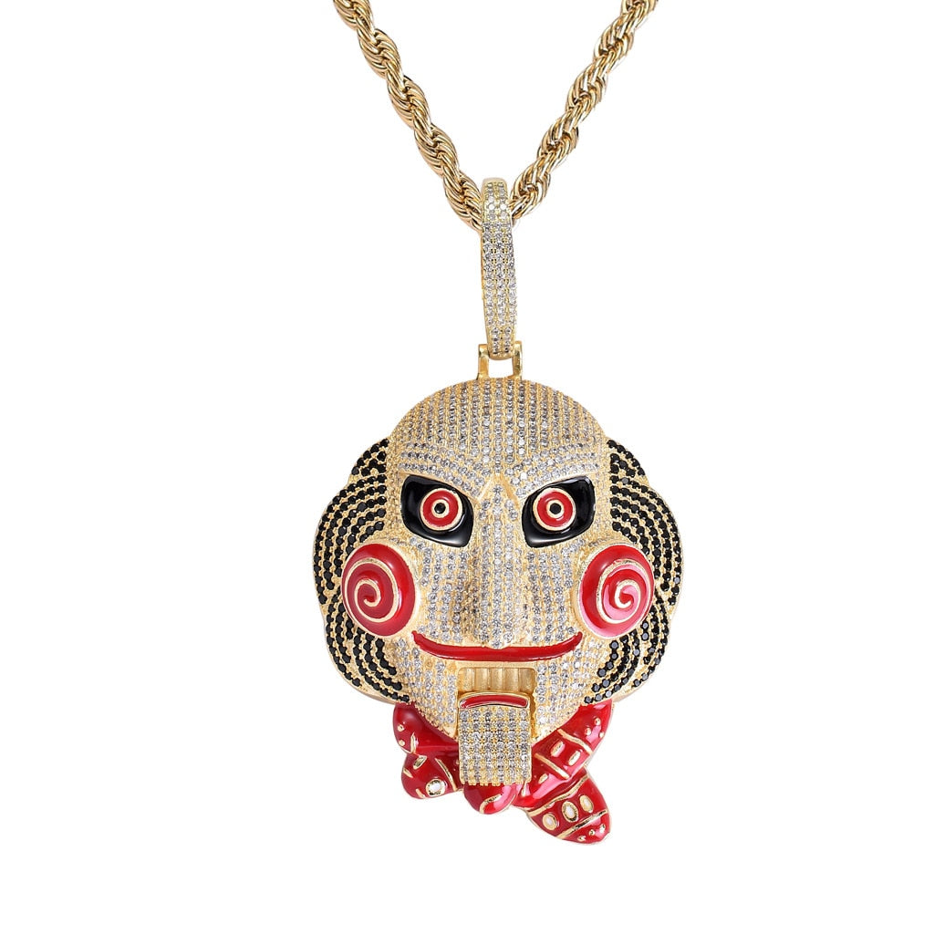 Pingente Jigsaw Jogos Mortais - Corrente Rope de brinde - Peça Premium (resistente à água) - ICE BRO JOIAS