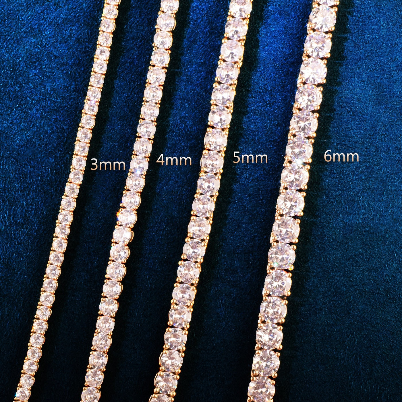 Pulseira Riviera - Largura 3mm 4mm 5mm - Peça Premium (resistente à água) - ICE BRO JOIAS