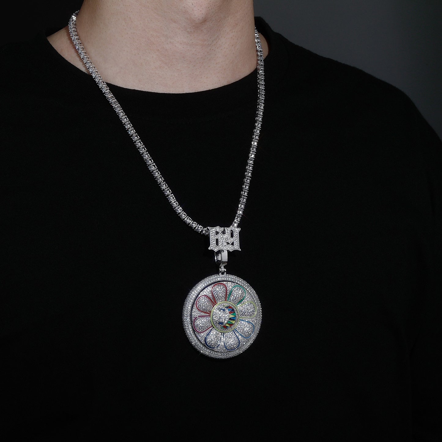 Pingente Giratório Type 6ix9ine Ice Cravejado, com Corrente Rope - Peça Premium (resistente à água) - ICE BRO JOIAS