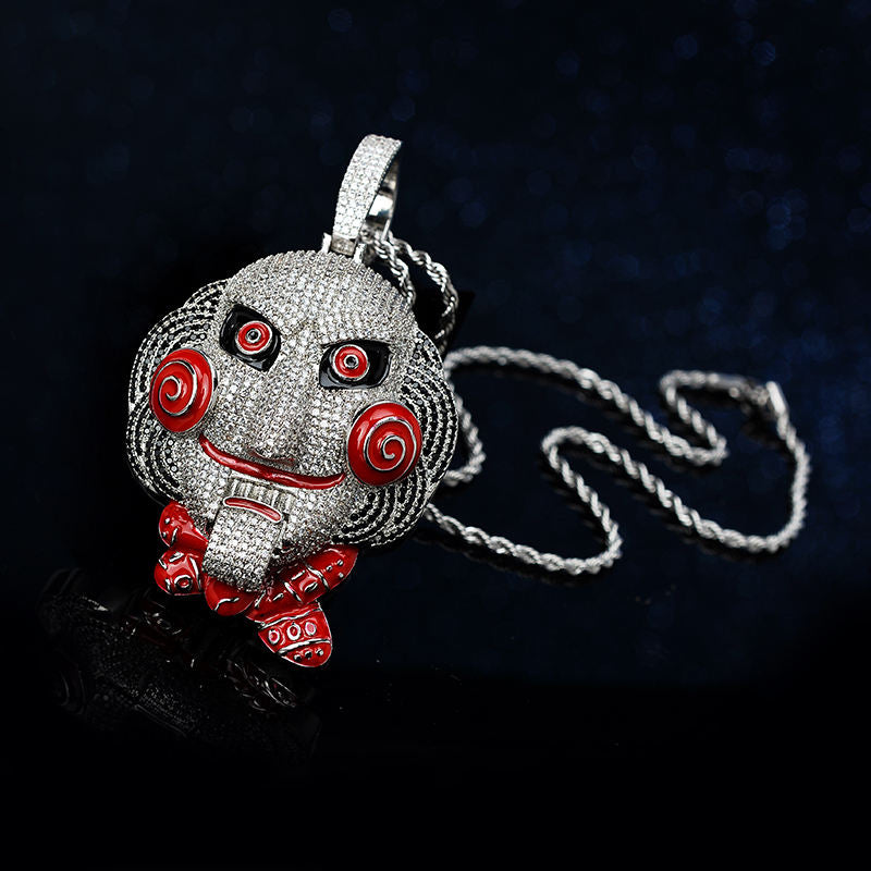 Pingente Jigsaw Jogos Mortais - Corrente Rope de brinde - Peça Premium (resistente à água) - ICE BRO JOIAS