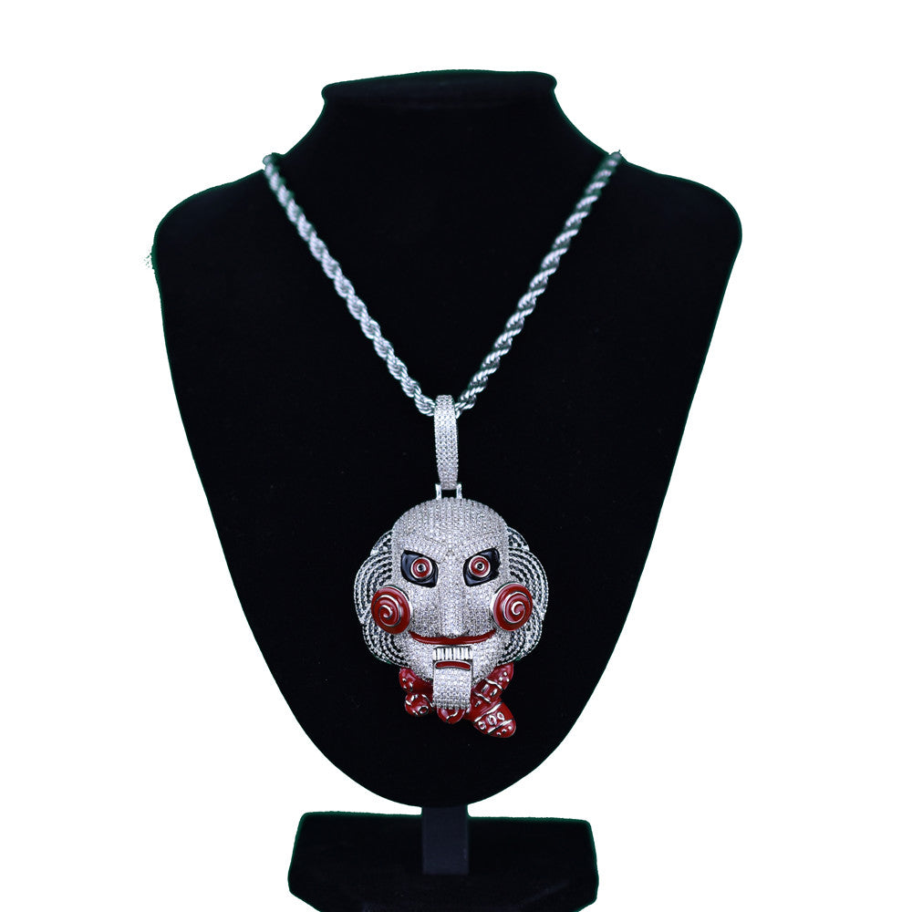 Pingente Jigsaw Jogos Mortais - Corrente Rope de brinde - Peça Premium (resistente à água) - ICE BRO JOIAS