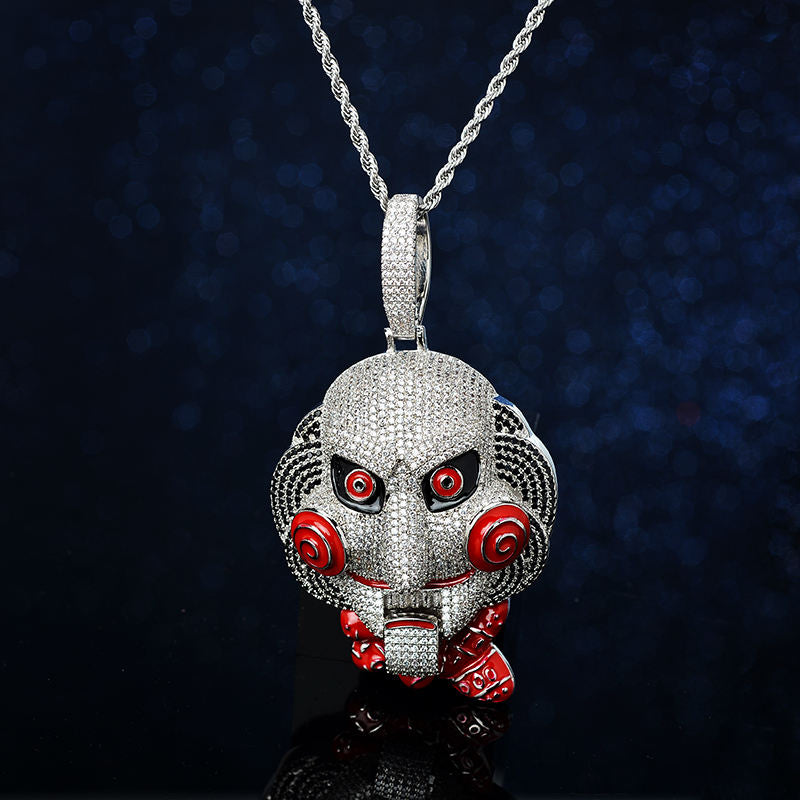 Pingente Jigsaw Jogos Mortais - Corrente Rope de brinde - Peça Premium (resistente à água) - ICE BRO JOIAS