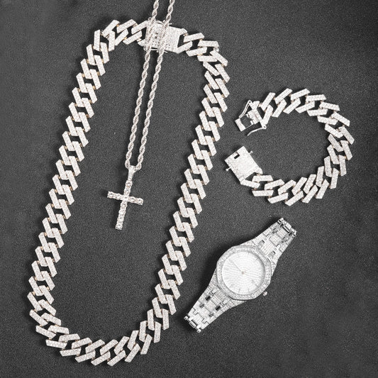 Kit com 5 peças - Corrente Prong 20mm - Exclusivo Ice Bro Joias® - ICE BRO JOIAS