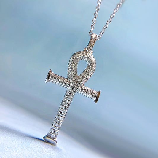 Pingente Cruz Cravejado a Mão Banhado a Prata S925 - ICE BRO JOIAS