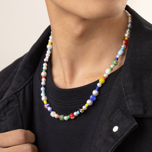 Corrente de Pérolas colorida - ICE BRO JOIAS