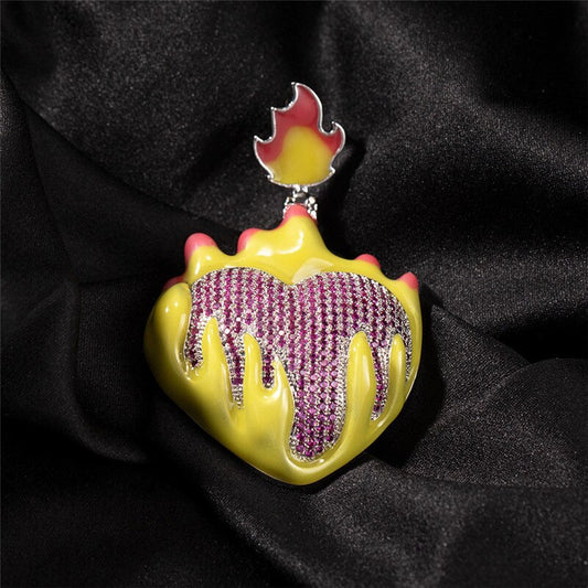 Pingente ICE Luminoso de Emoji Coração - Exclusivo Ice Bro Joias - ICE BRO JOIAS