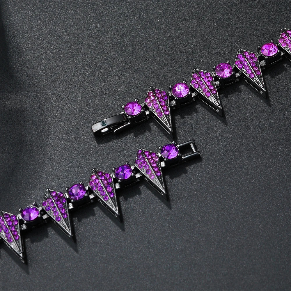 Kit Roxo 16mm - Corrente Riviera + Pulseira