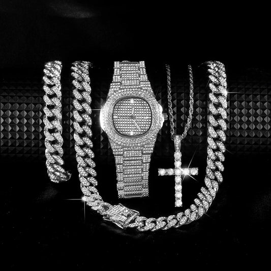 Kit com 5 peças - Corrente Cuban 13mm - Exclusivo Ice Bro Joias®