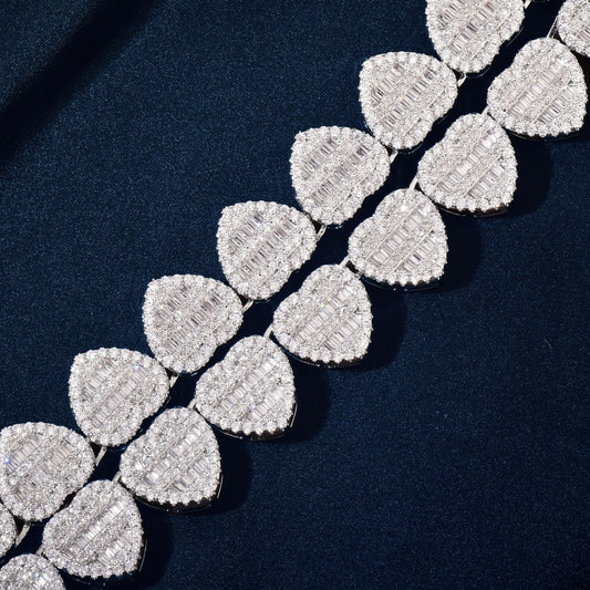 Corrente Ice 12mm Cravejado Coração - Peça Premium (resistente à água) - ICE BRO JOIAS