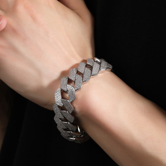 Pulseira Cuban 20mm Cravejada 4 fileiras ICE - Peça Premium (resistente à água) - ICE BRO JOIAS