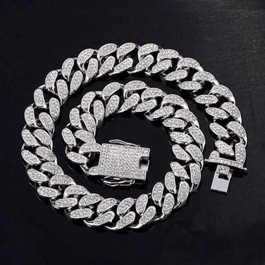 Corrente Cuban 20mm Cravejada ICE - 2 fileiras - ICE BRO JOIAS