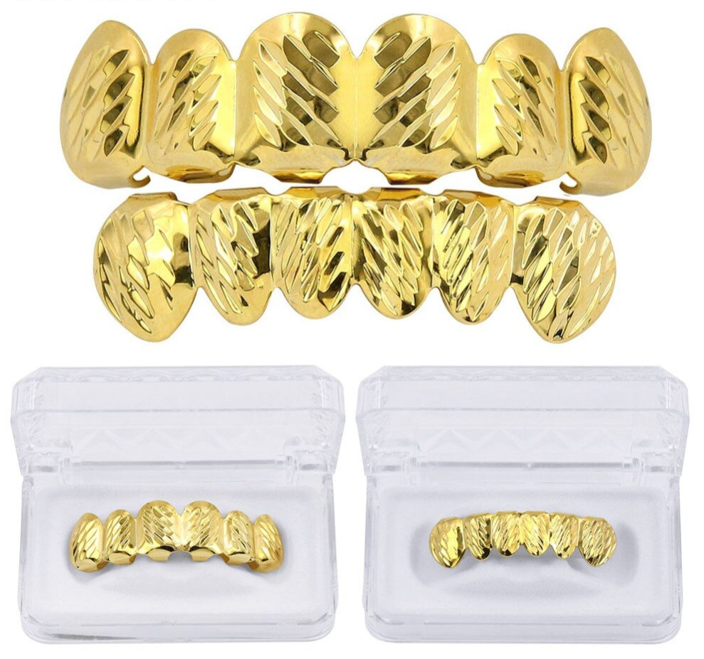 Grillz Luxo Cravejado ICE - com Molde de Silicone para ajustar aos dentes - ICE BRO JOIAS