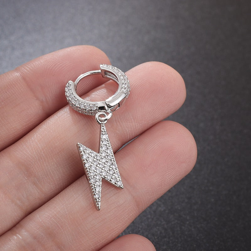 Par de Brincos Ice - banho a 10 milésimos de ouro ou prata, cravejados a mão. - ICE BRO JOIAS