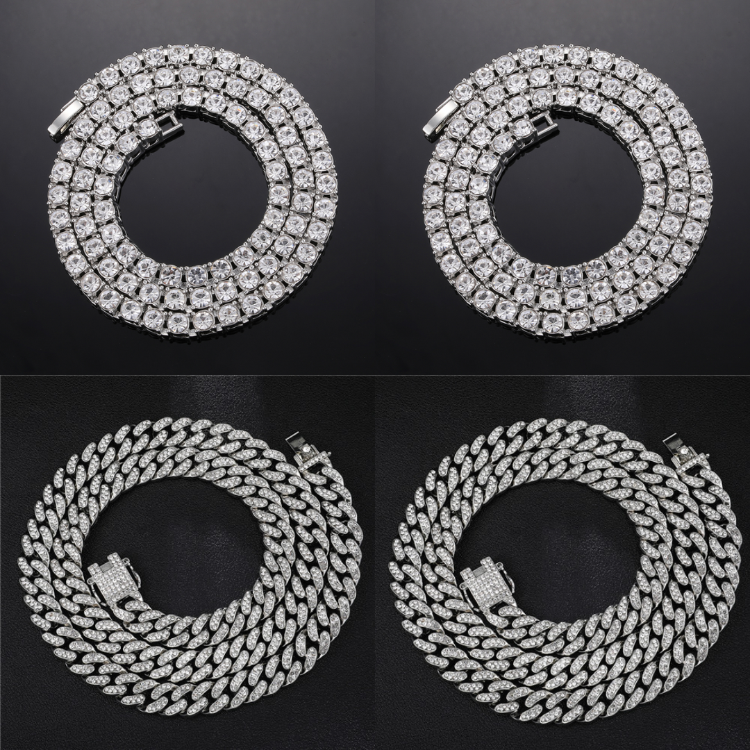 Em Promoção! - Kit Cuban+Riviera - Compre a Corrente Cuban de 13mm e ganhe a Corrente Riviera de 5mm - ICE BRO JOIAS
