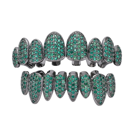 Grillz Luxo Cravejado ICE - com Molde de Silicone para ajustar aos dentes - ICE BRO JOIAS