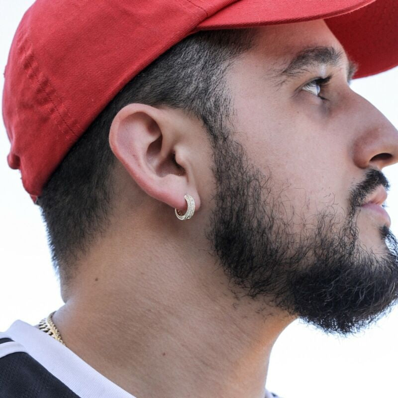 Par de Brincos Ice - banho a 10 milésimos de ouro ou prata, cravejados a mão. - ICE BRO JOIAS