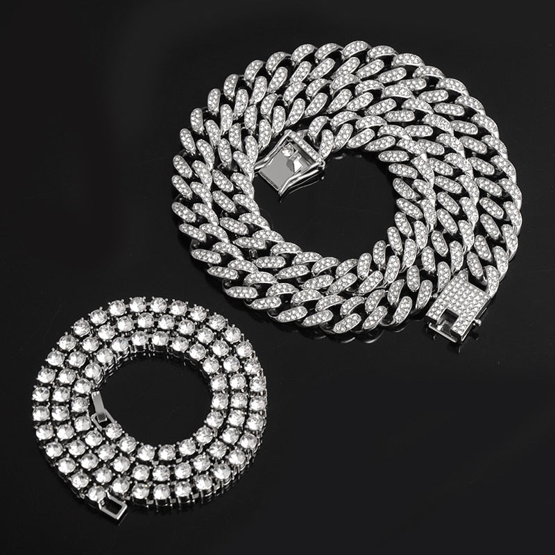 Em Promoção! - Kit Cuban+Riviera - Compre a Corrente Cuban de 13mm e ganhe a Corrente Riviera de 5mm - ICE BRO JOIAS