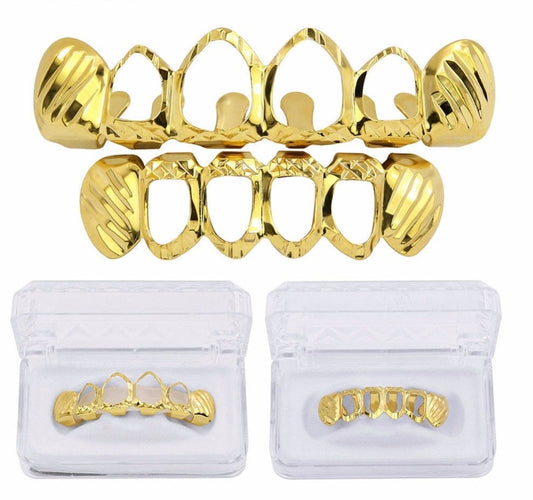 Grillz Luxo Cravejado ICE - com Molde de Silicone para ajustar aos dentes - ICE BRO JOIAS