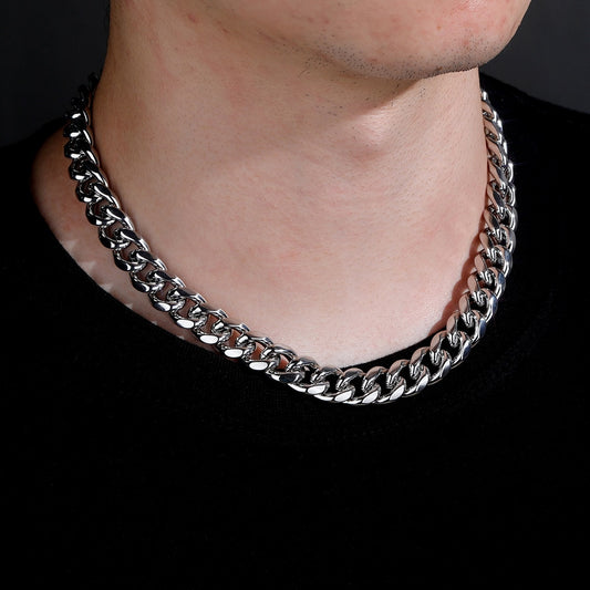 Corrente Cuban 12mm - Peça Lisa - banhada a 10 milésimos prata ou ouro - Peça Premium (resistente à água) - ICE BRO JOIAS