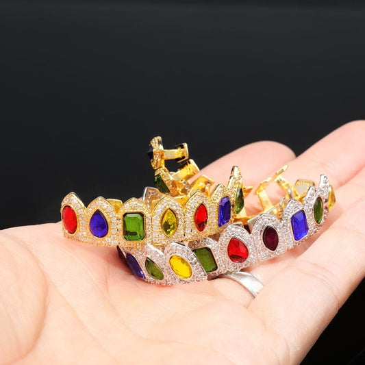 Grillz Luxo Cravejado ICE - com Molde de Silicone para ajustar aos dentes - ICE BRO JOIAS