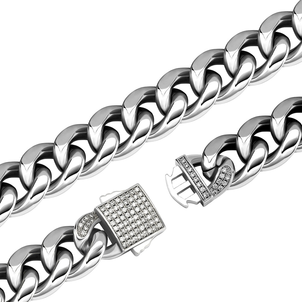 Corrente Cuban 12mm - Peça Lisa - banhada a 10 milésimos prata ou ouro - Peça Premium (resistente à água) - ICE BRO JOIAS