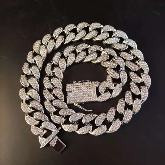 Corrente Cuban 20mm Cravejada ICE - 2 fileiras - ICE BRO JOIAS