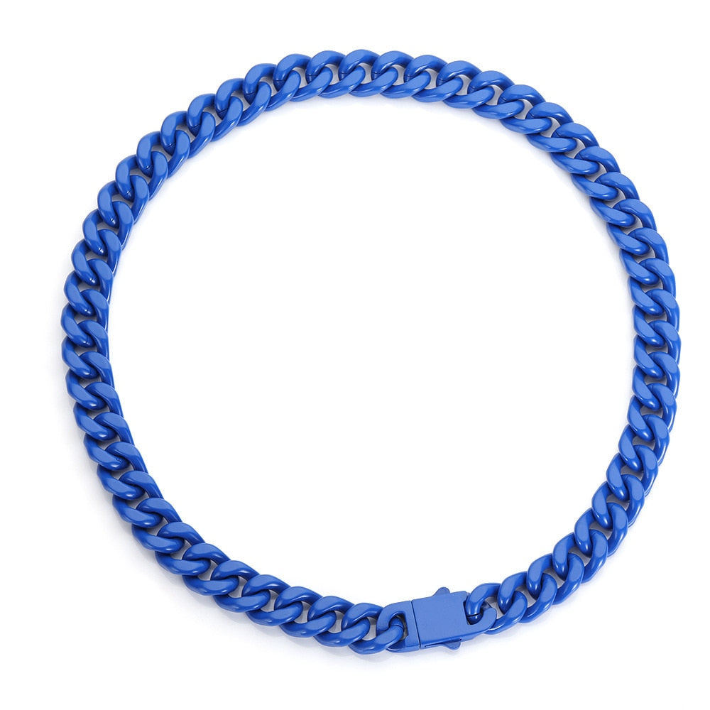 Corrente Colorida 13mm Cuban - Não é acrílico - Peça Premium (resistente à água) - 50cm - ICE BRO JOIAS