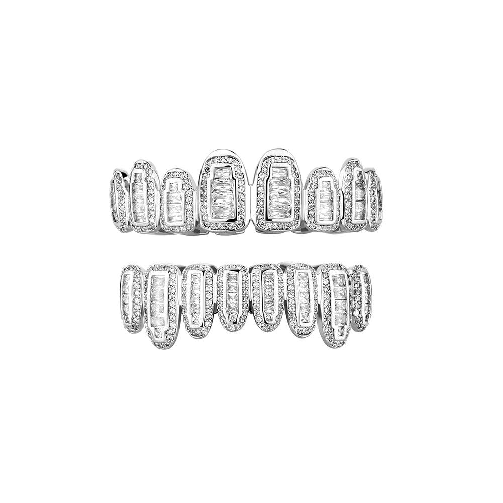 Grillz Luxo Cravejado ICE - com Molde de Silicone para ajustar aos dentes - ICE BRO JOIAS