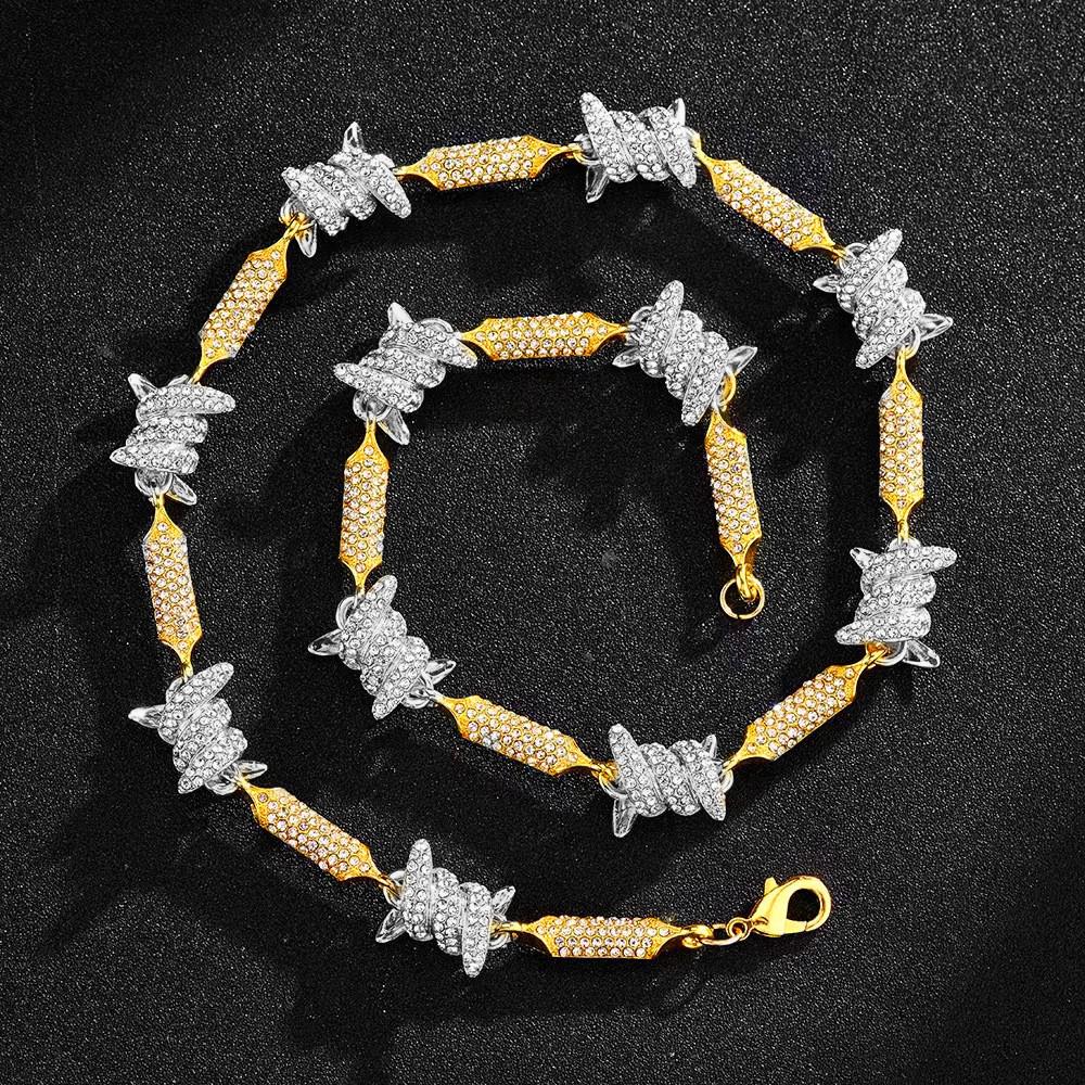 Corrente Arame farpado 18mm Cravejada ICE - ICE BRO JOIAS