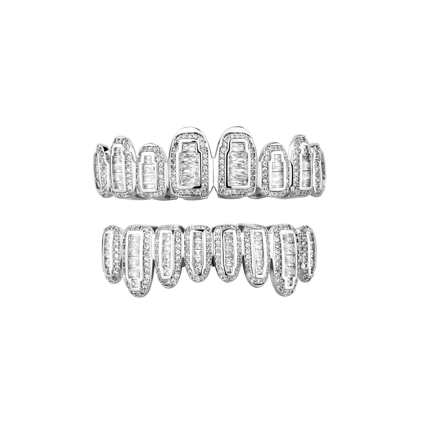 Grillz Luxo Cravejado ICE - com Molde de Silicone para ajustar - ICE BRO JOIAS