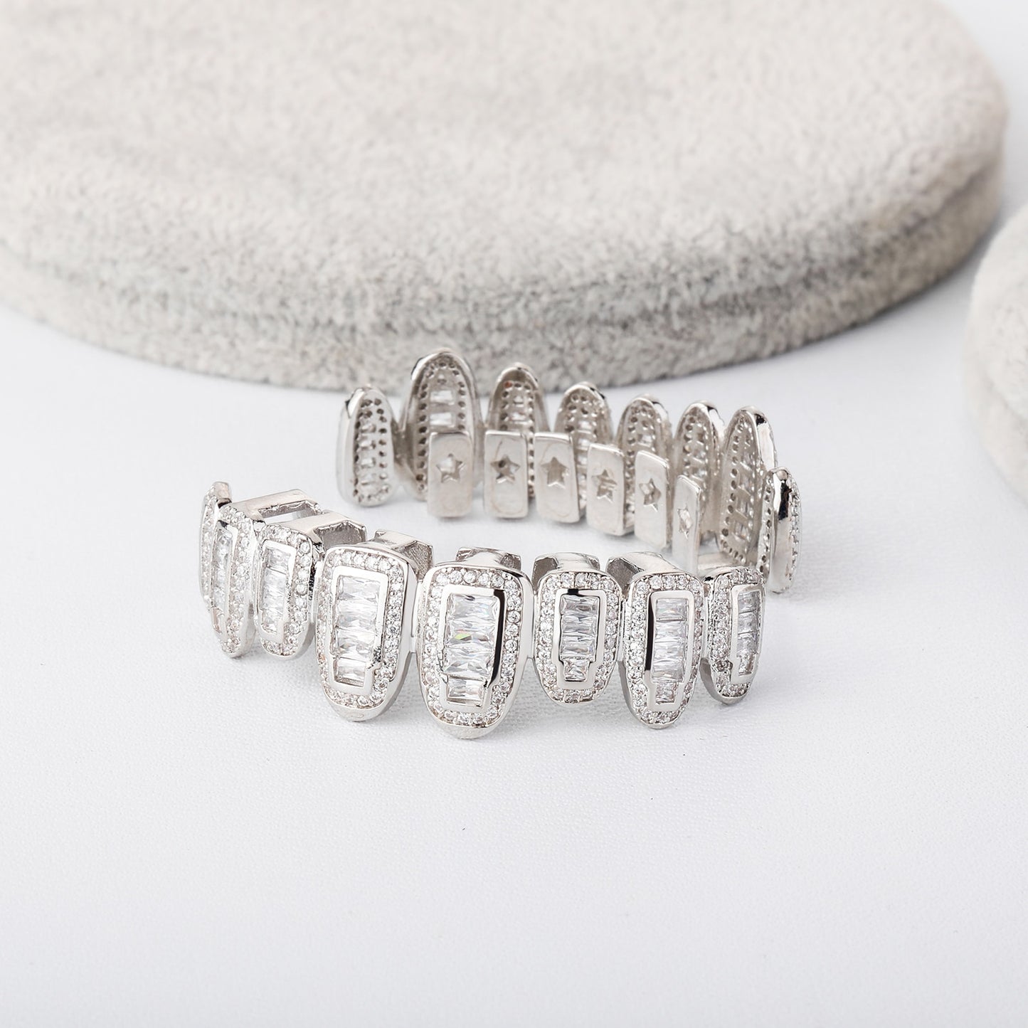 Grillz Luxo Cravejado ICE - com Molde de Silicone para ajustar - ICE BRO JOIAS