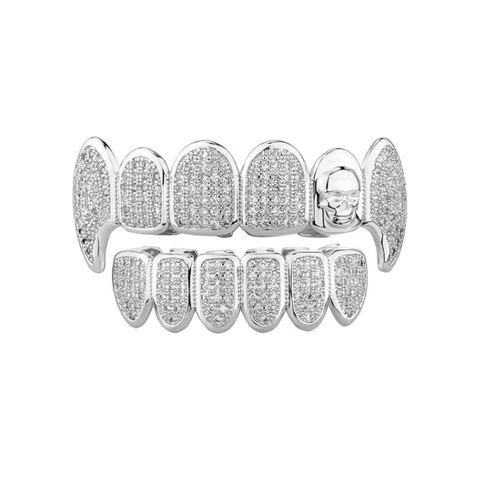 Grillz Luxo Cravejado ICE - com Molde de Silicone para ajustar aos dentes - ICE BRO JOIAS