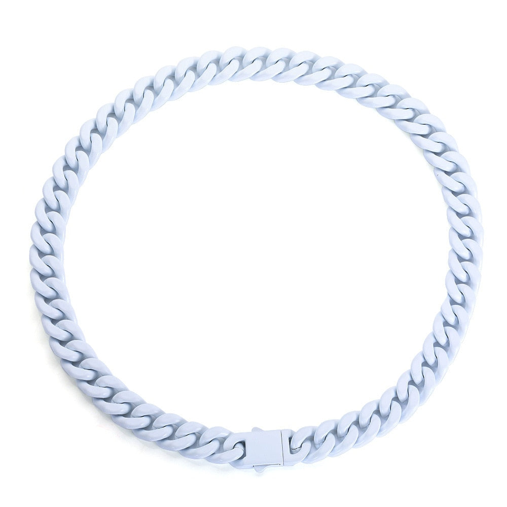 Corrente Colorida 13mm Cuban - Não é acrílico - Peça Premium (resistente à água) - 50cm - ICE BRO JOIAS