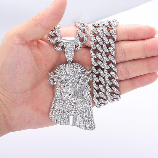 Pingente Jesus Cravejado com Corrente Cubana de BRINDE! - ICE BRO JOIAS