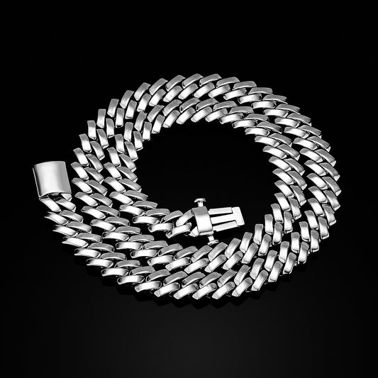 Corrente Prong - Peça Lisa banhada a 10 milésimos prata ou ouro - Peça Premium (resistente à água)