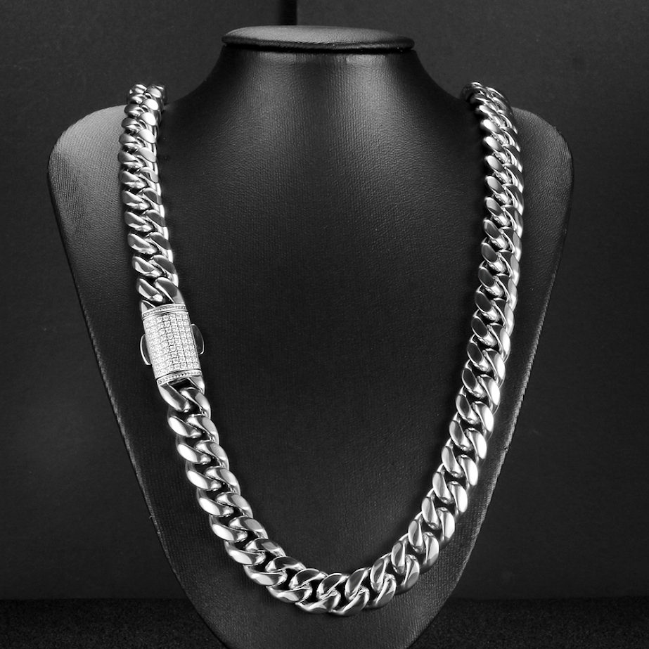 Kit 18K de 12mm - Corrente e Pulseira - Fecho Gaveta Cravejado - ICE BRO JOIAS