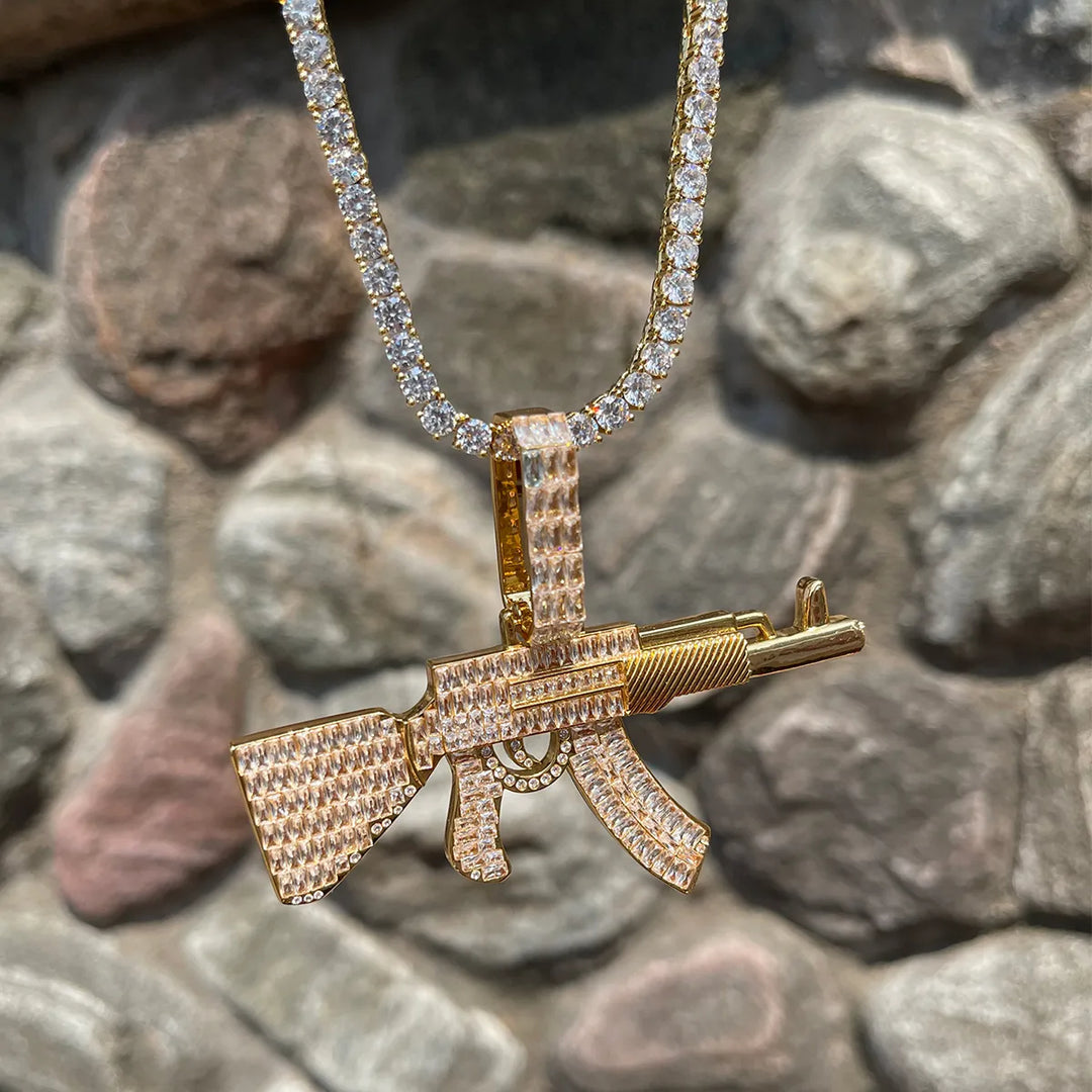Pingente AK47 com Corrente de Brinde - Peça Premium - ICE BRO JOIAS
