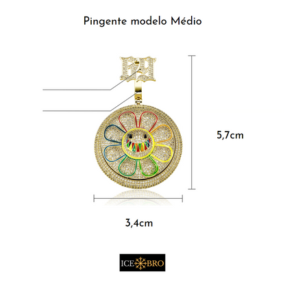 Pingente Giratório Type 6ix9ine Ice Cravejado, com Corrente Rope - Peça Premium (resistente à água) - ICE BRO JOIAS