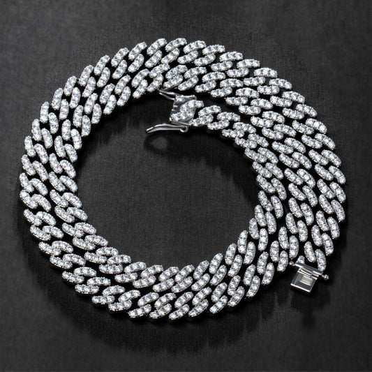 Corrente Cuban 9mm Cravejada ICE - 1 fileira